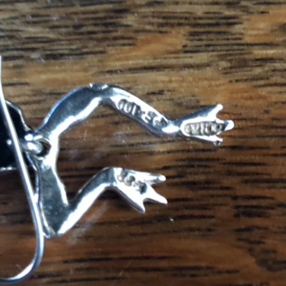 $64 Estate Sterling Silver Earrings Marked MEX 925 TS-100 - Picture 5 of 5